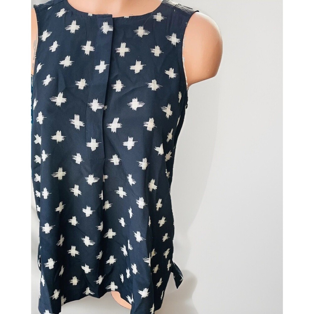 Madewell Black Cross Silk Blouse Size XS Button Front Top Shirt